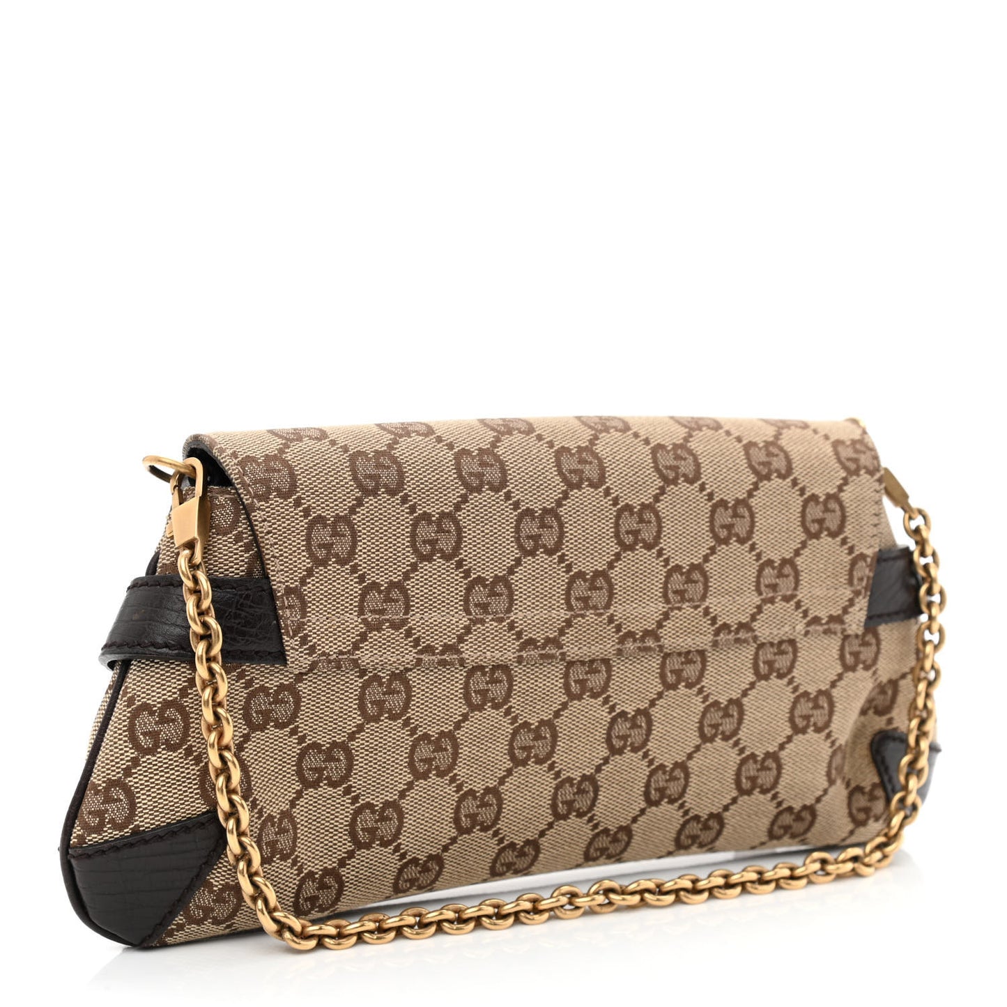 Monogram Horsebit Clutch Dark Brown