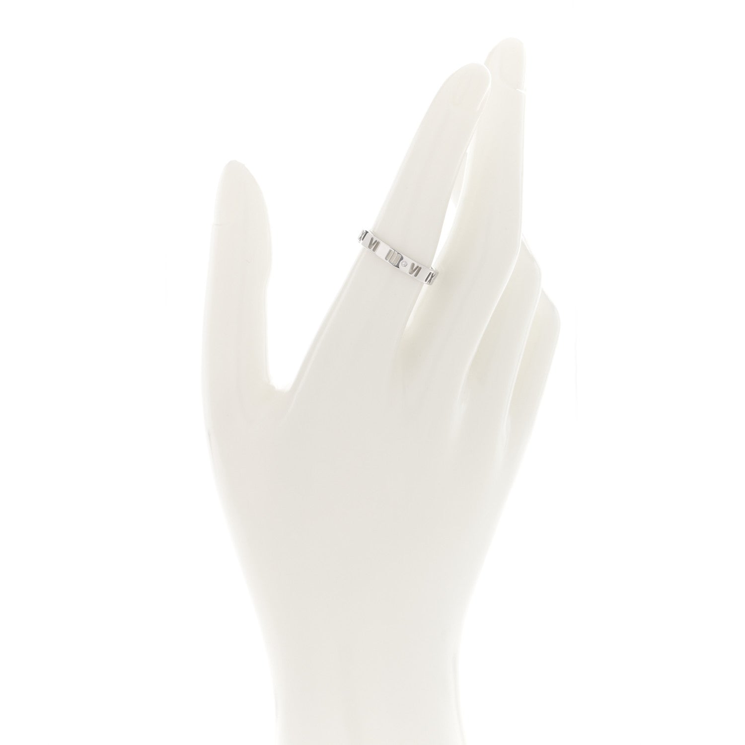 Tiffany 18K White Gold Diamond Atlas Pierced Ring 53 6.5 2 of 3