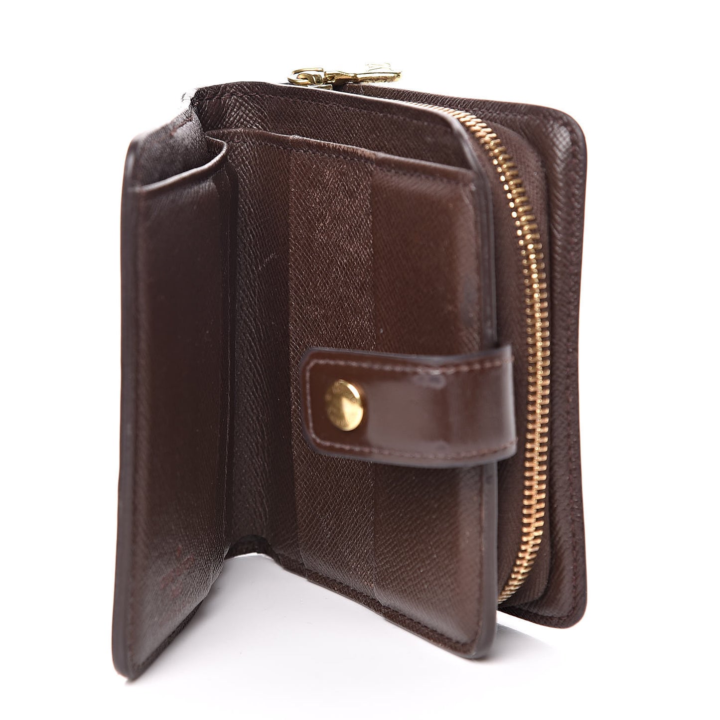 Damier Ebene Zippe Zipped Compact Wallet