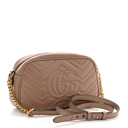 Gucci Calfskin Matelasse Small GG Marmont Chain Shoulder Bag Porcelain Rose 3 of 10