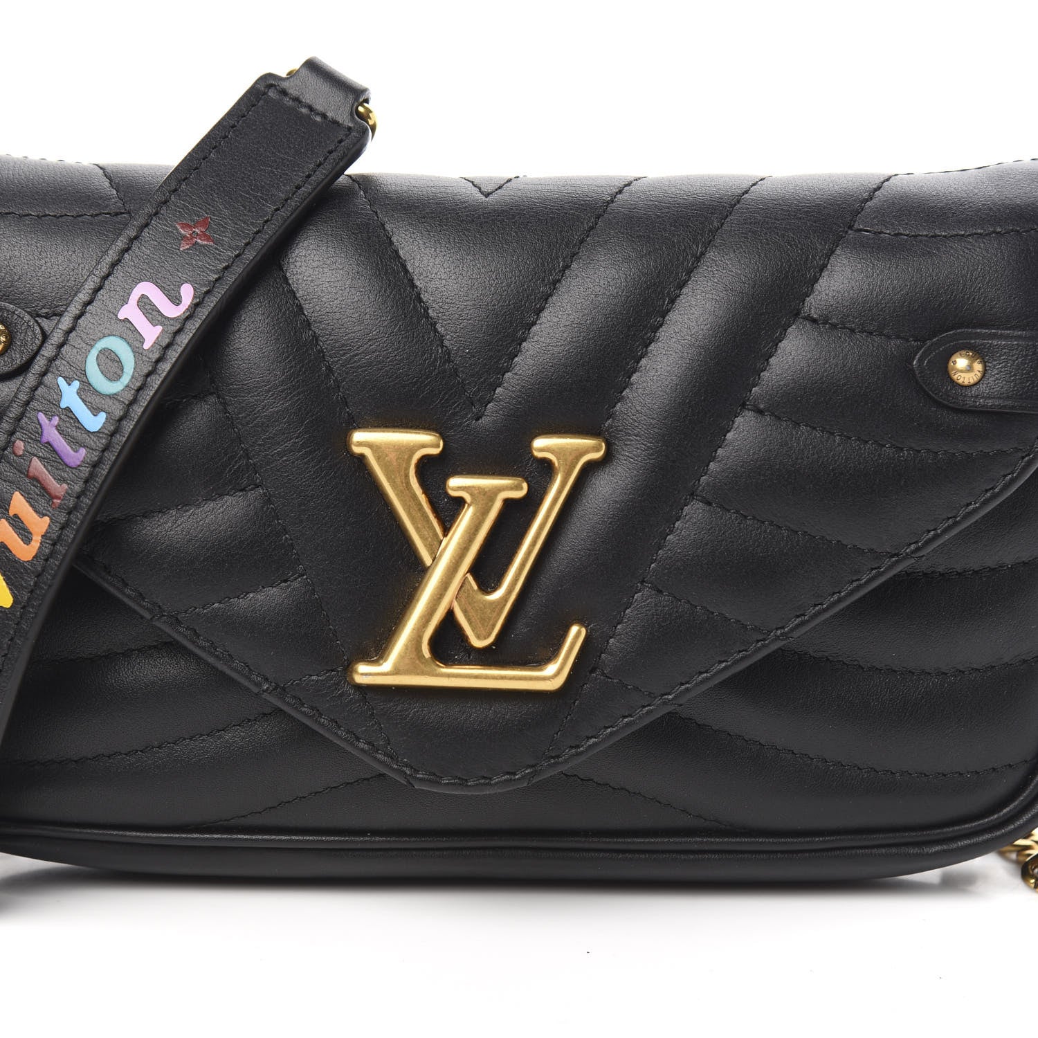 Louis Vuitton Calfskin New Wave Chain Pochette Black 8 of 9