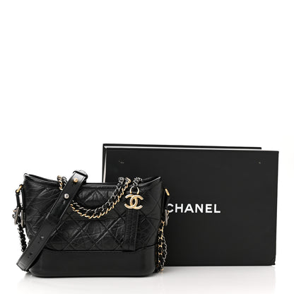 Chanel Aged Calfskin Quilted Small Gabrielle Hobo Black 11 of 11