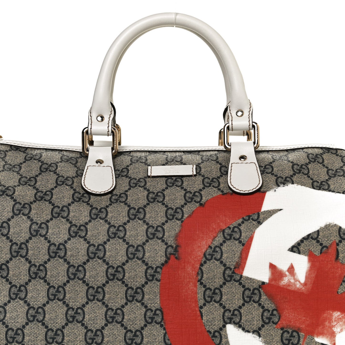 GG Plus Monogram Medium Boston Canada Flag Unicef Duffle White