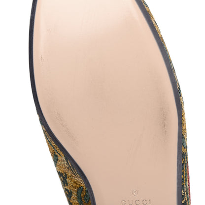 Gucci Iridescent Brocade Womens Princetown Slippers 39 Gold Multicolor 9 of 10
