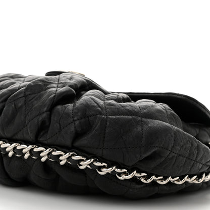Chanel Washed Lambskin Quilted Medium Chain Around Messenger Black 10 of 10