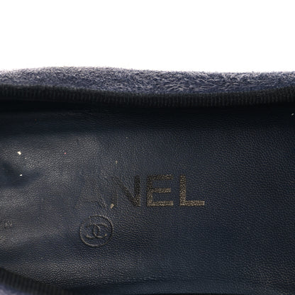 Chanel Suede Cap Toe CC Ballerina Flats 38.5 Blue Black 9 of 12