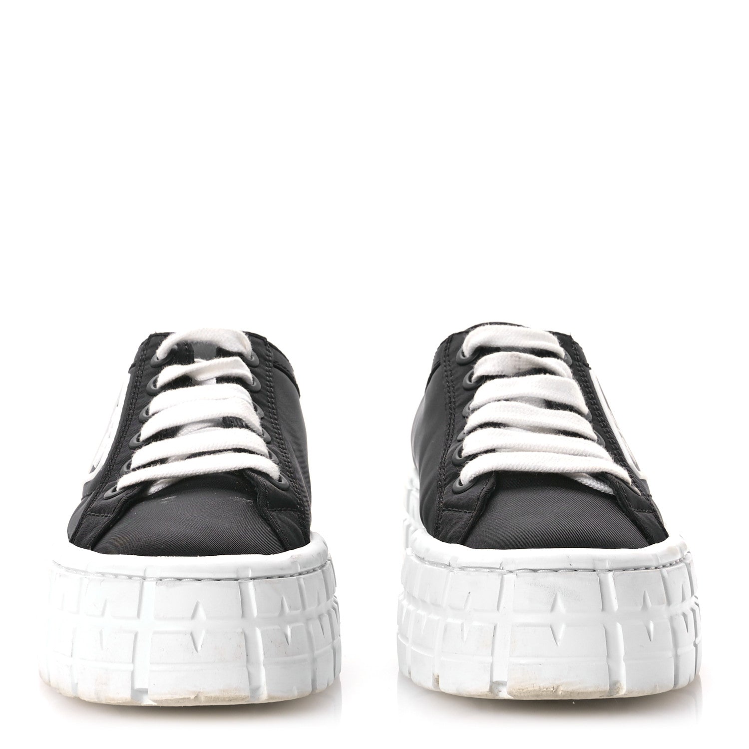 Prada Re-Nylon Gabardine Triangle Logo Double Wheel 50mm Sneakers 37 Black 3 of 8