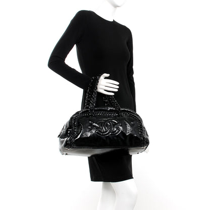 Chanel Patent Large Luxe Ligne Bowler Black 2 of 2