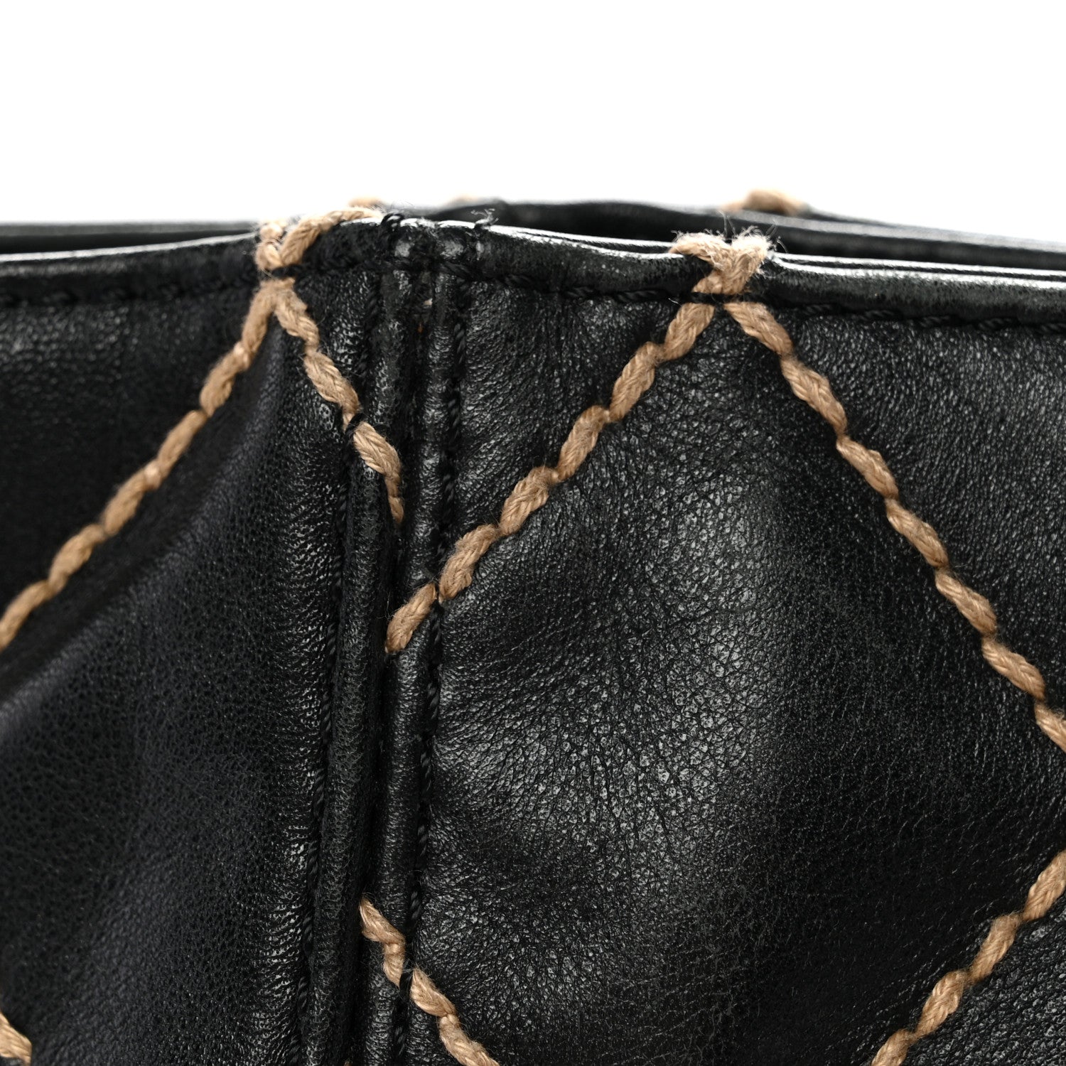Chanel Calfskin Contrast Stitch Surpique Tote Black 14 of 14