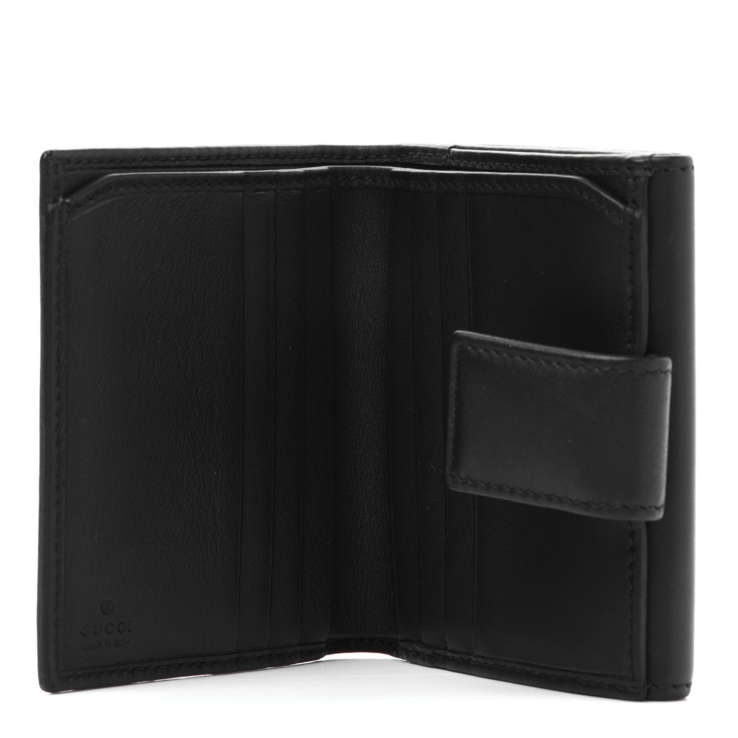 Gucci Calfskin Swarovski Crystal Mini GG Sparkling French Flap Wallet Black 5 of 9