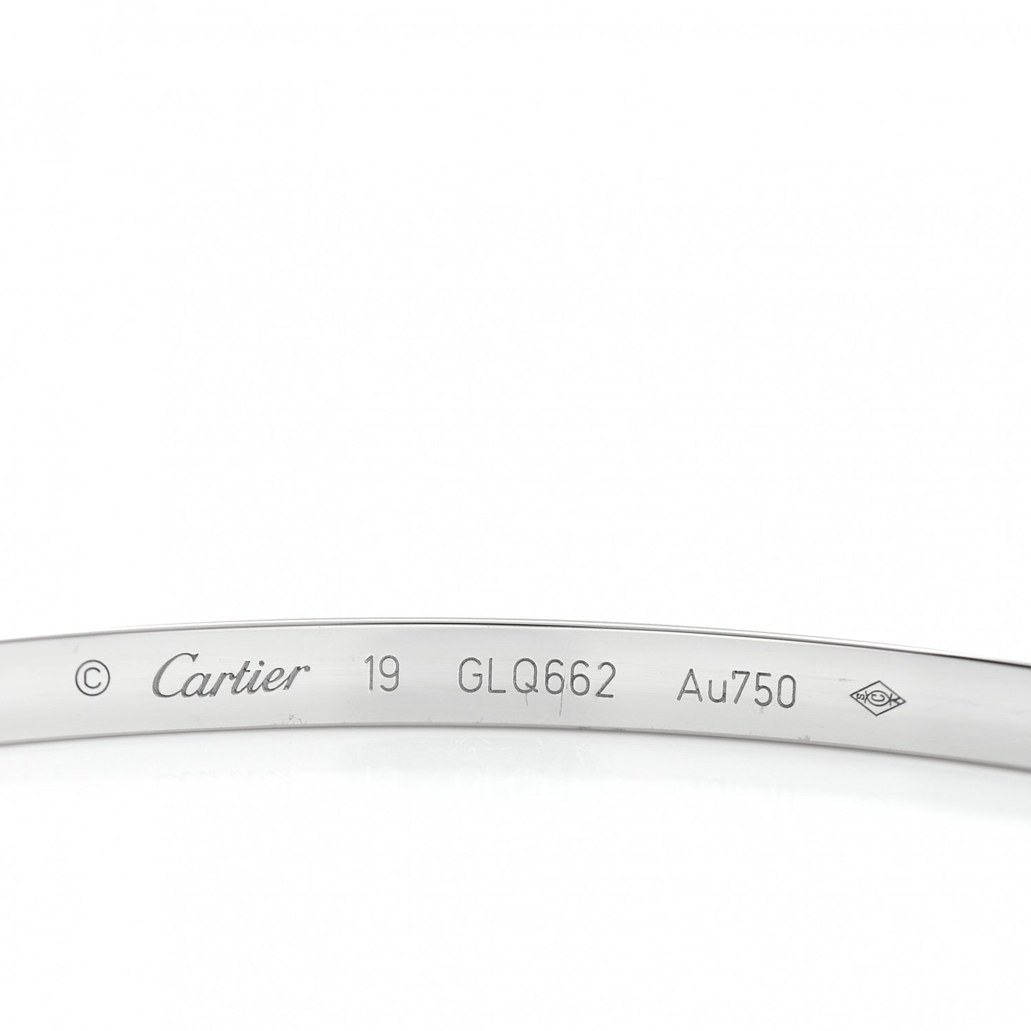 18K White Gold 10 Diamond Small LOVE Bracelet 19