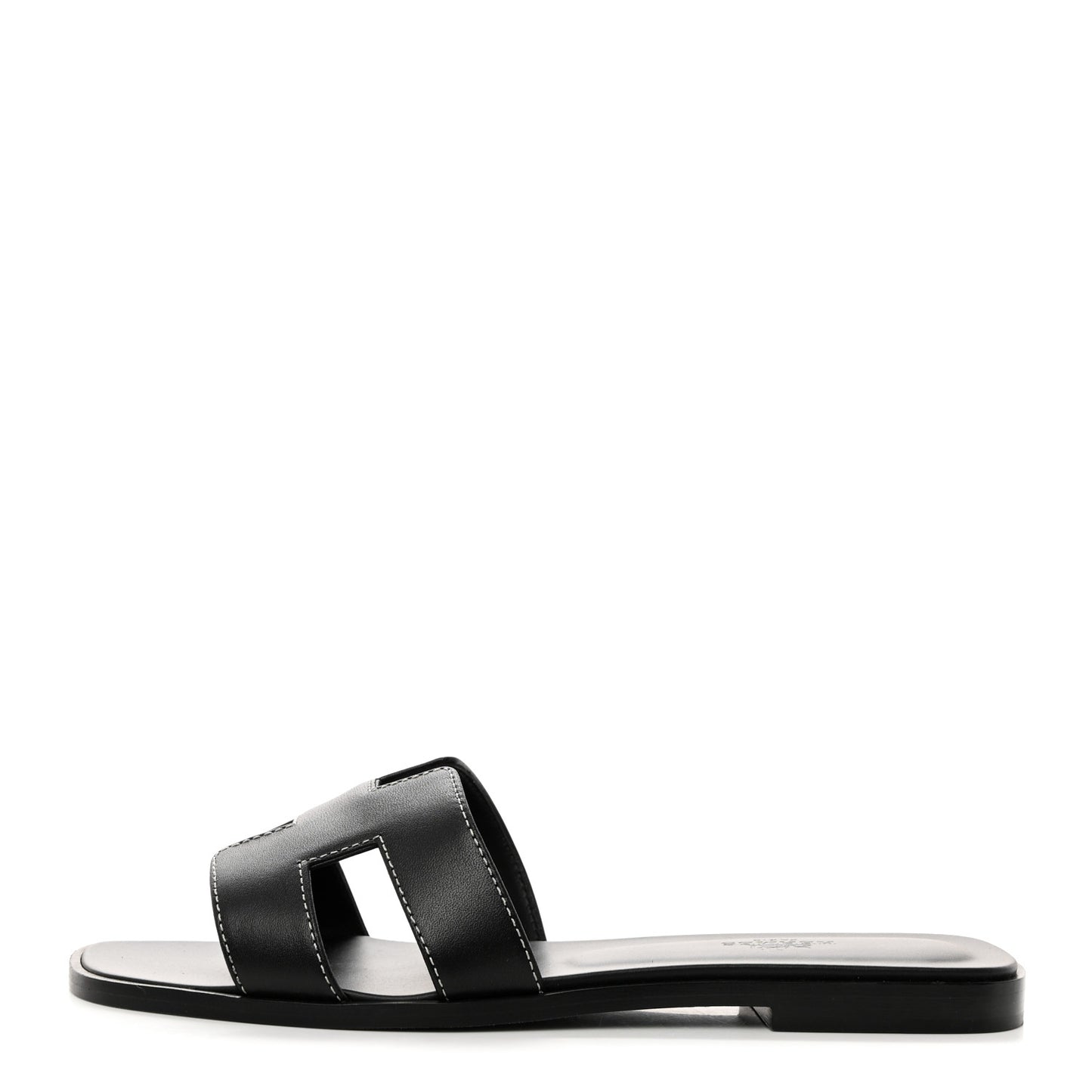 Box Calfskin Oran Sandals 38 Black