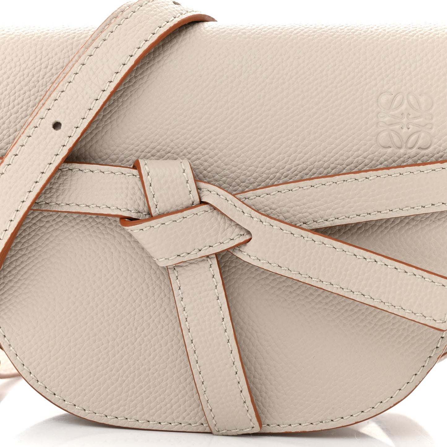 Grained Calfskin Mini Gate Dual Bag Light Ghost