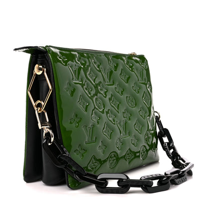 Louis Vuitton Patent Embossed Monogram Coussin PM Green Black 3 of 11
