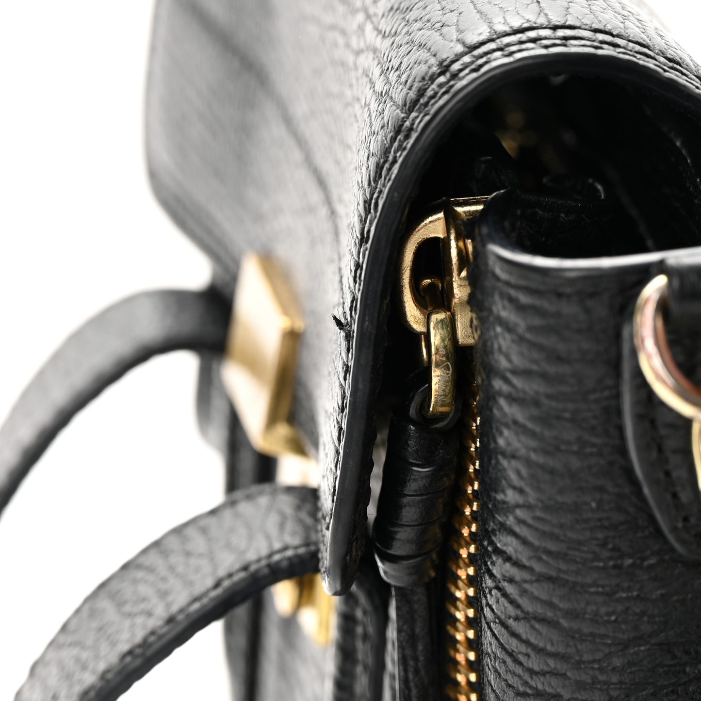 Textured Calfskin Mini Pashli Satchel Black