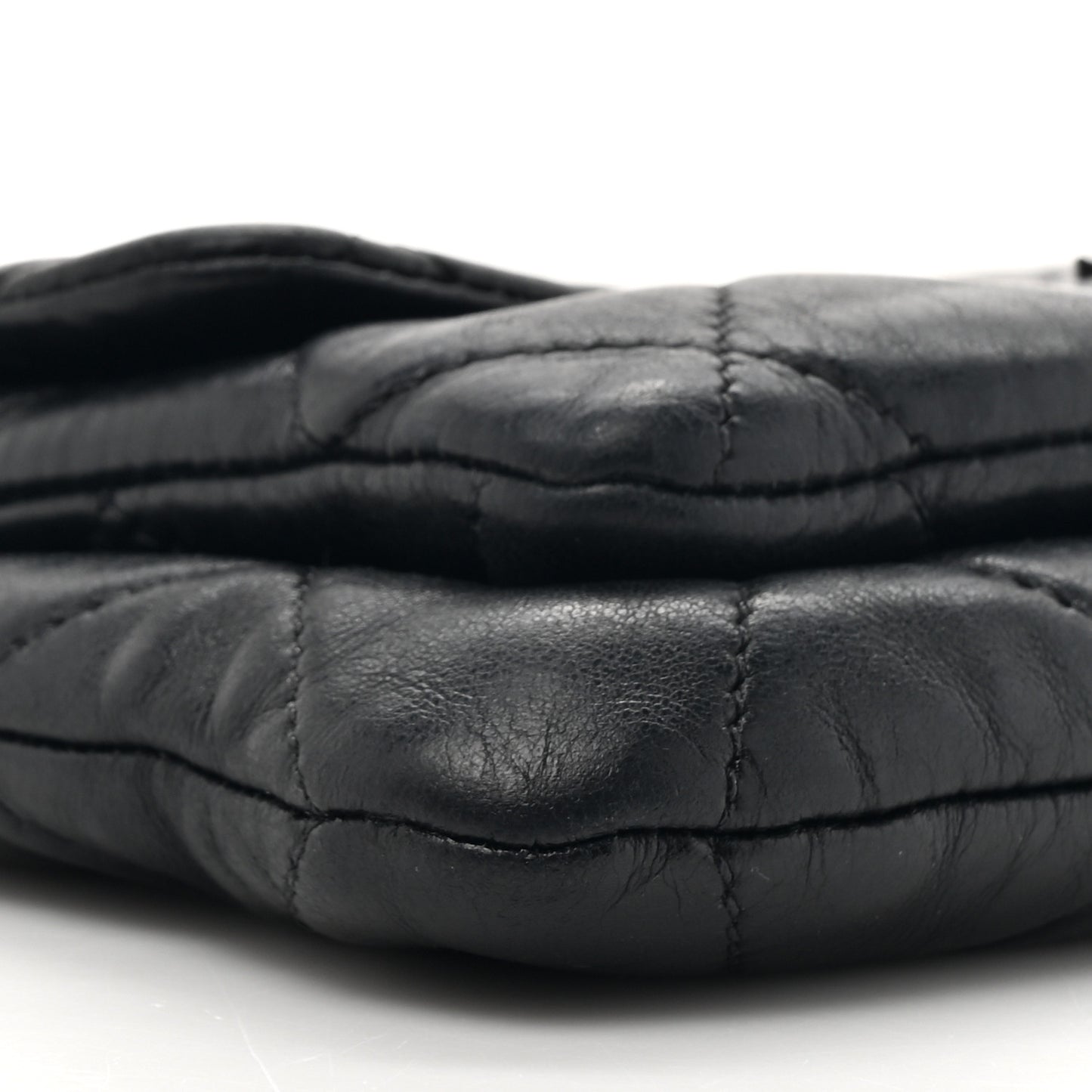 Lambskin Quilted Mineral Nights Flap Wristlet Black