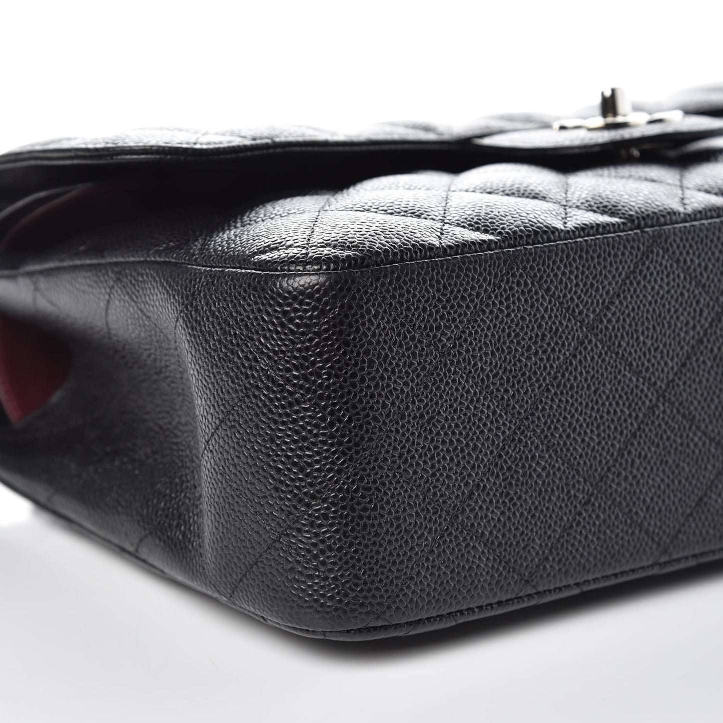 Caviar Quilted Jumbo Double Flap Black