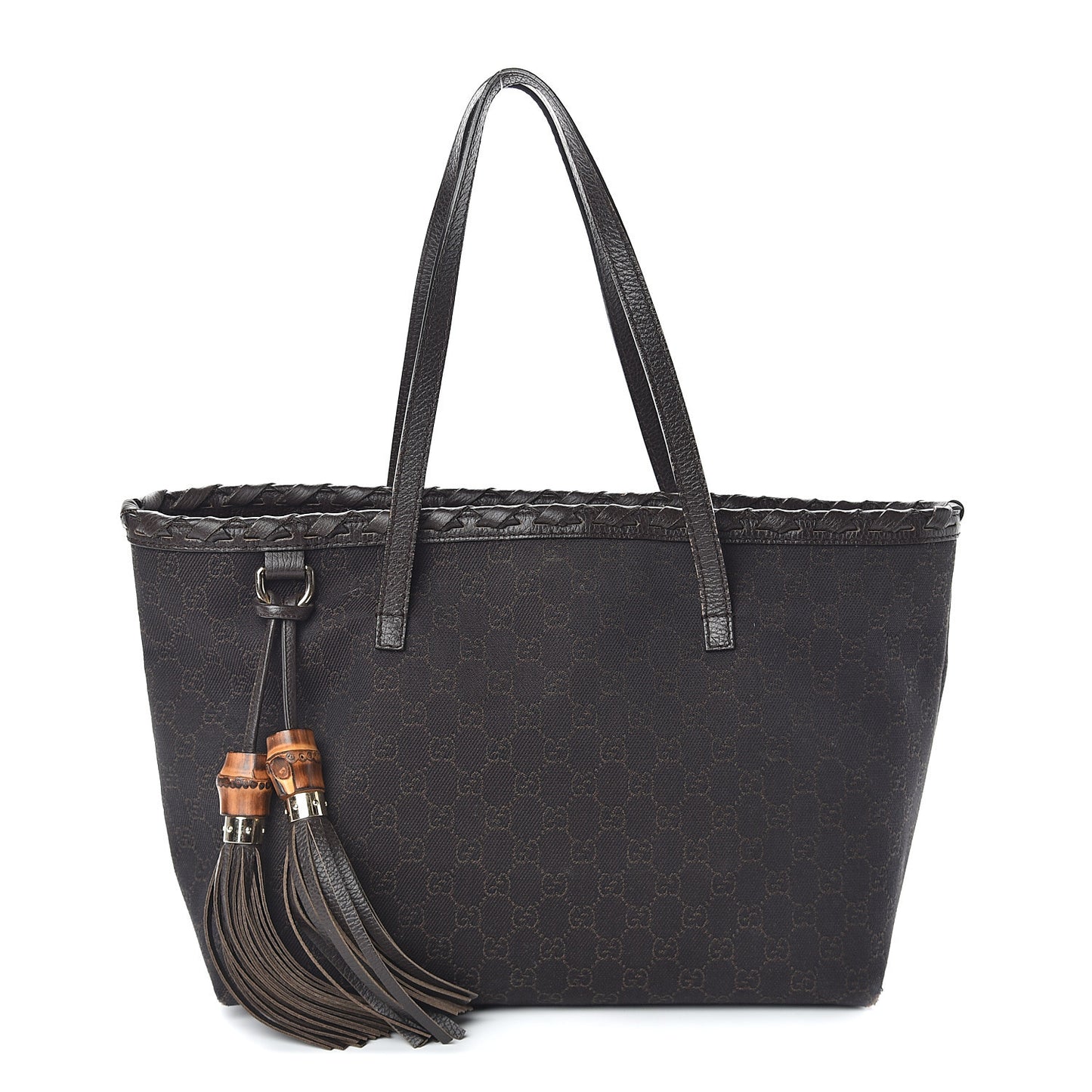 Monogram Peggy Braided Tote Black
