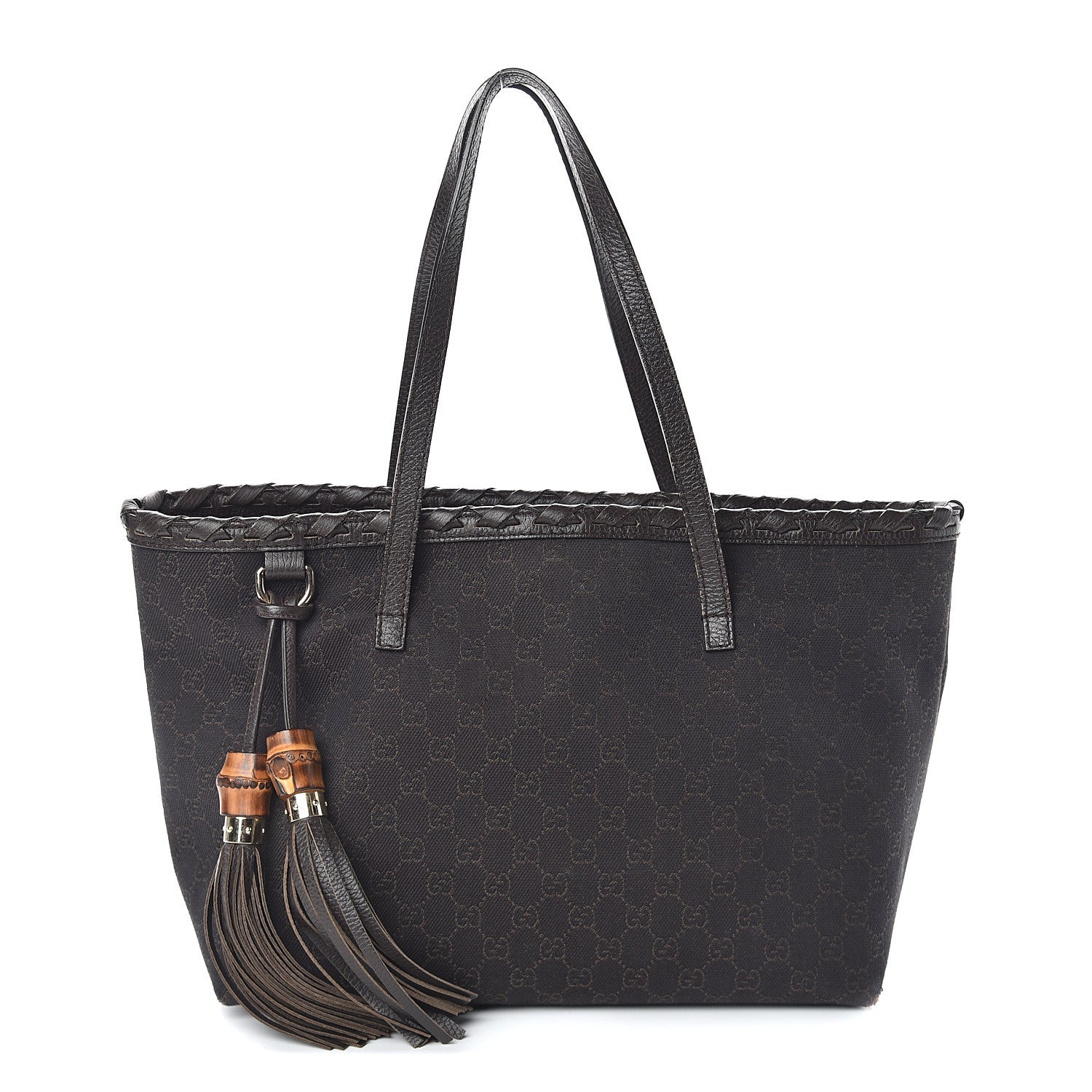 Gucci Monogram Peggy Braided Tote Black 1 of 8