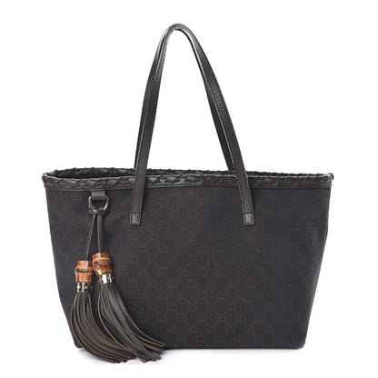 Gucci Monogram Peggy Braided Tote Black 1 of 8