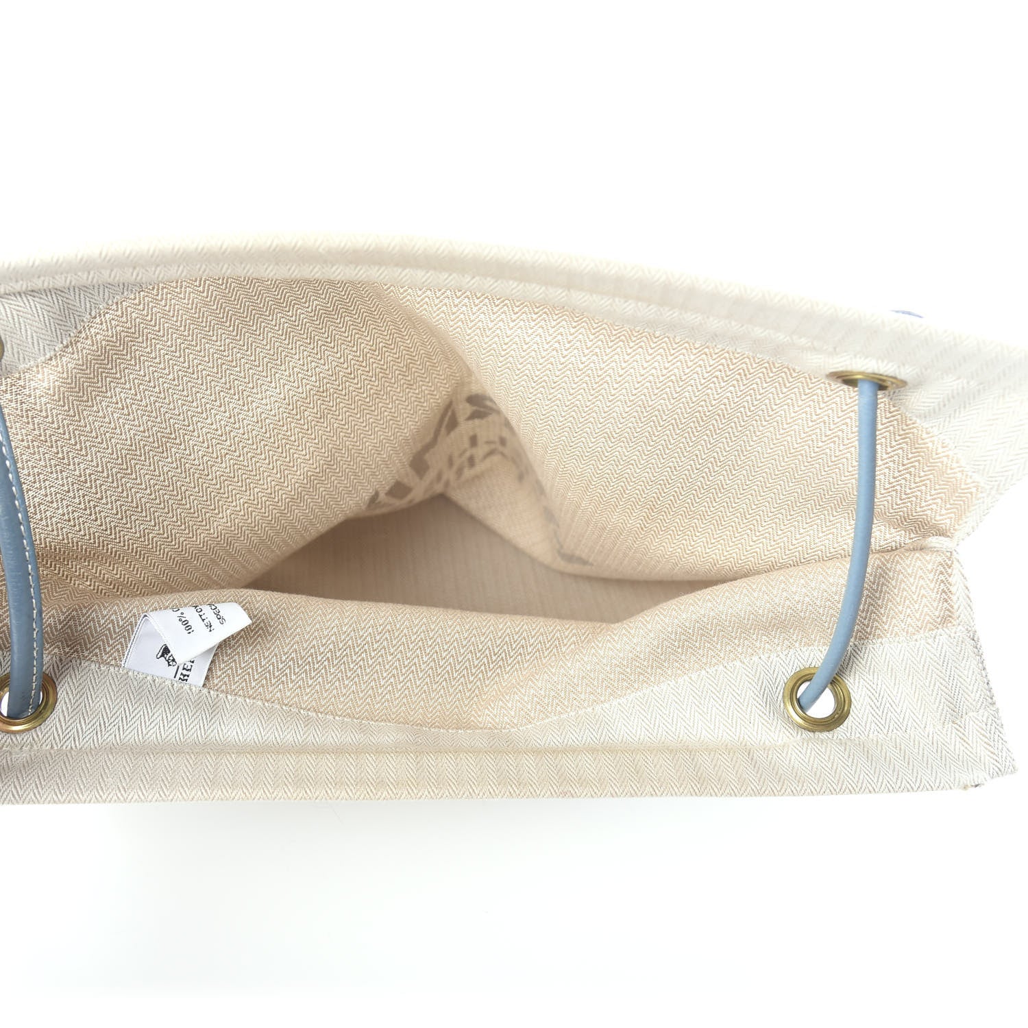 Hermes Canvas Aline Grooming Bag Craie Blue Jean 5 of 9