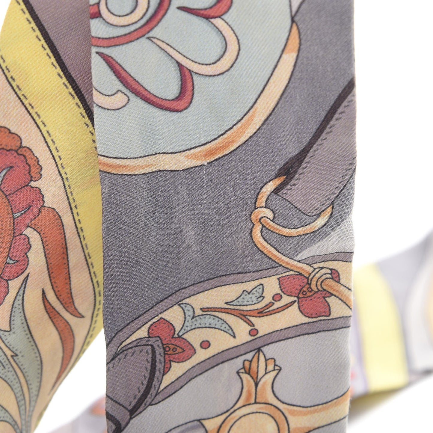 Silk Festival des Amazones Twilly Gris Jaune Corail