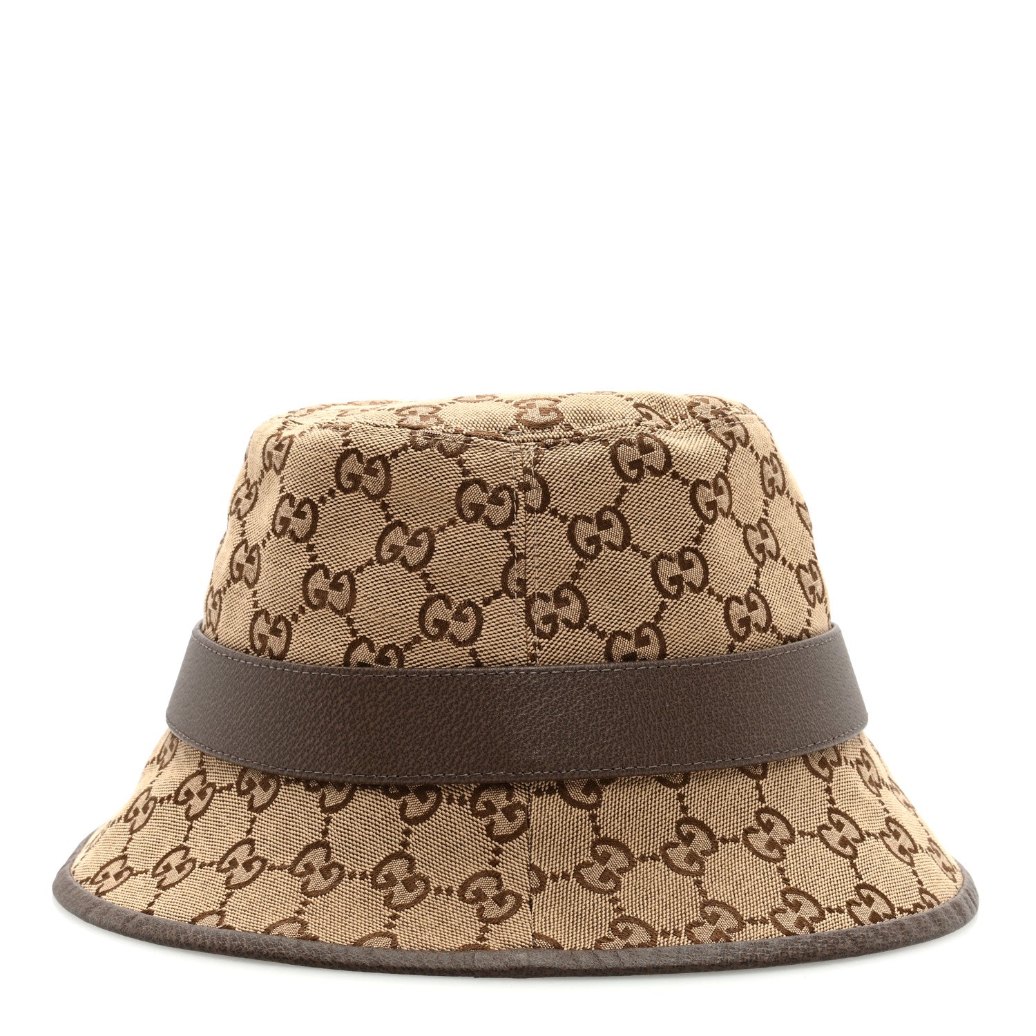Gucci Monogram Textured Dollar Calfskin GG Jago Bucket Hat Cacao Beige 5 of 7