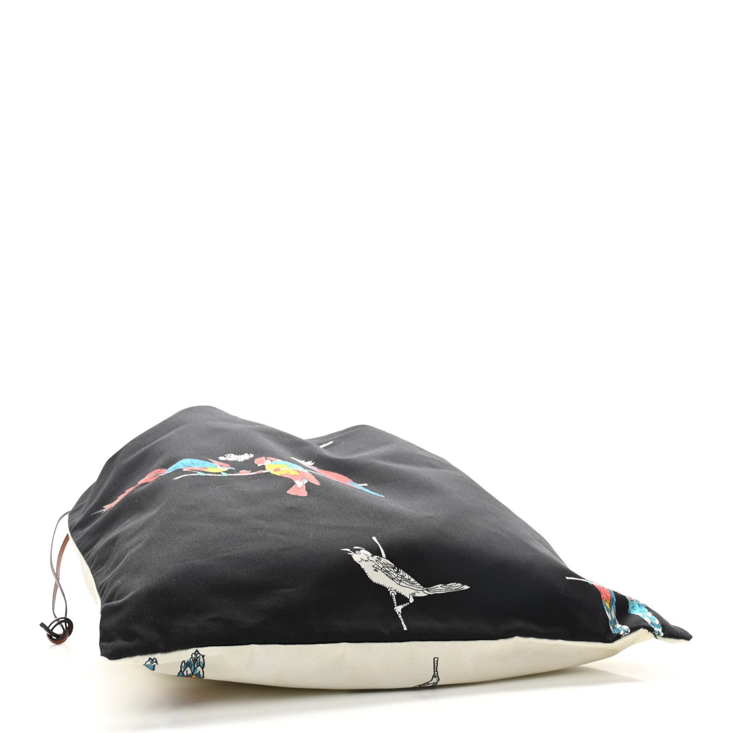 Loewe Canvas Parrot Paula's Ibiza Drawstring Pouch Black Ecru 4 of 7