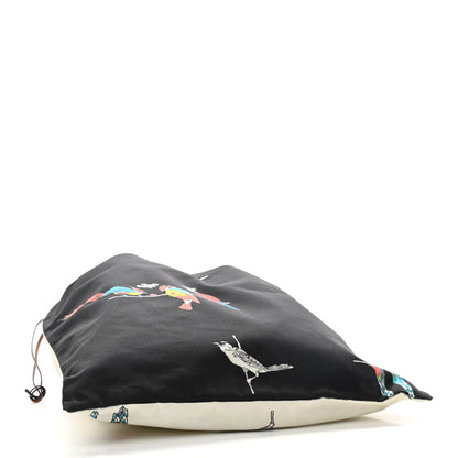 Loewe Canvas Parrot Paula's Ibiza Drawstring Pouch Black Ecru 4 of 7