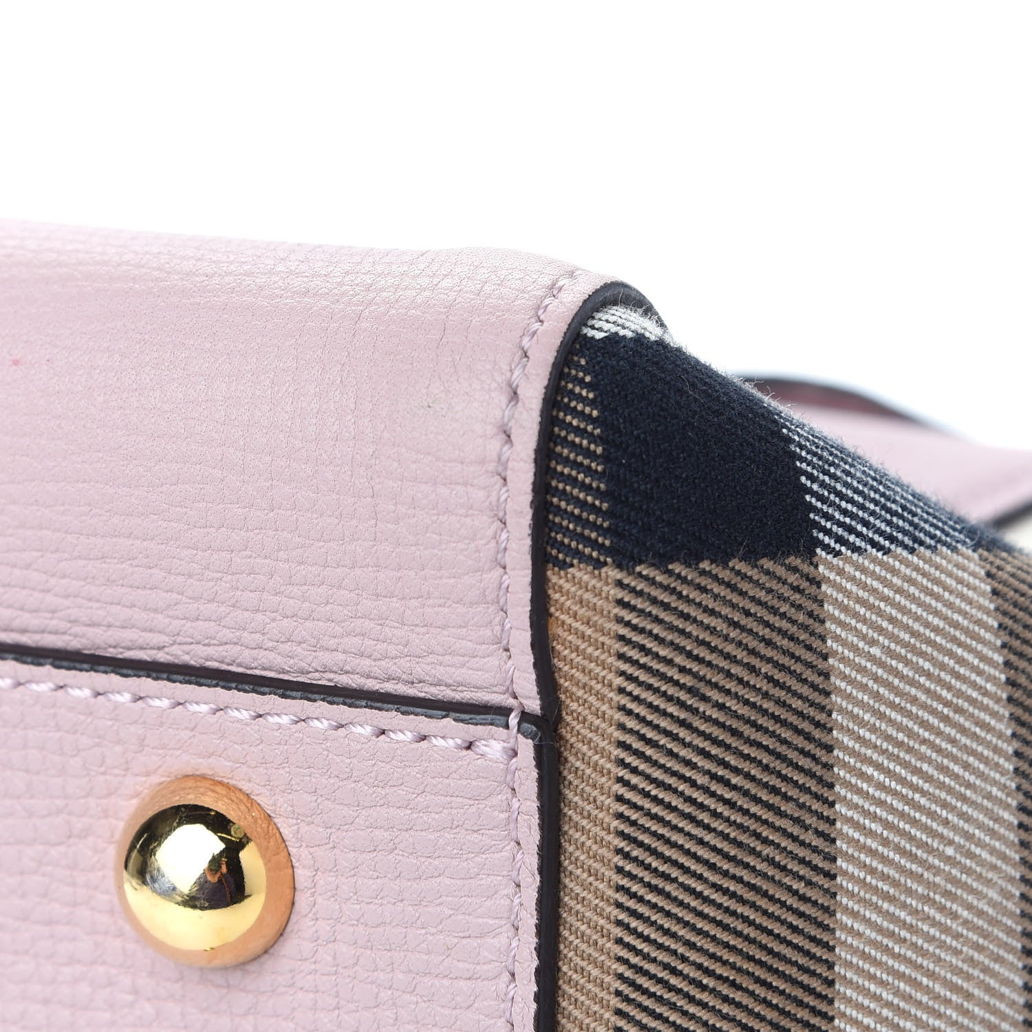 Burberry Grainy Calfskin House Check Small Canterbury Tote Pale Orchid 9 of 11