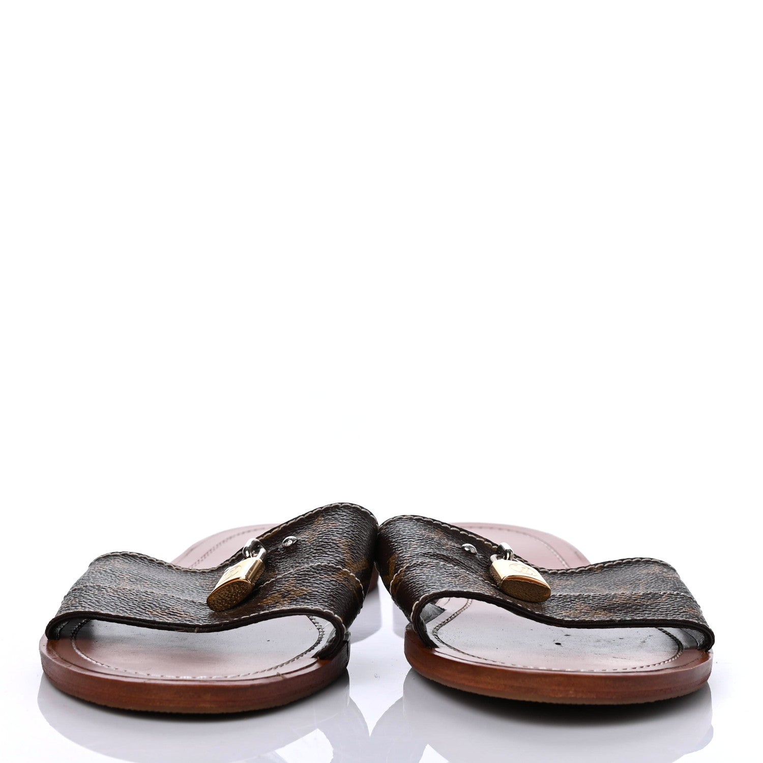 Louis Vuitton Monogram Lock It Flat Mules 41 Brown 2 of 4