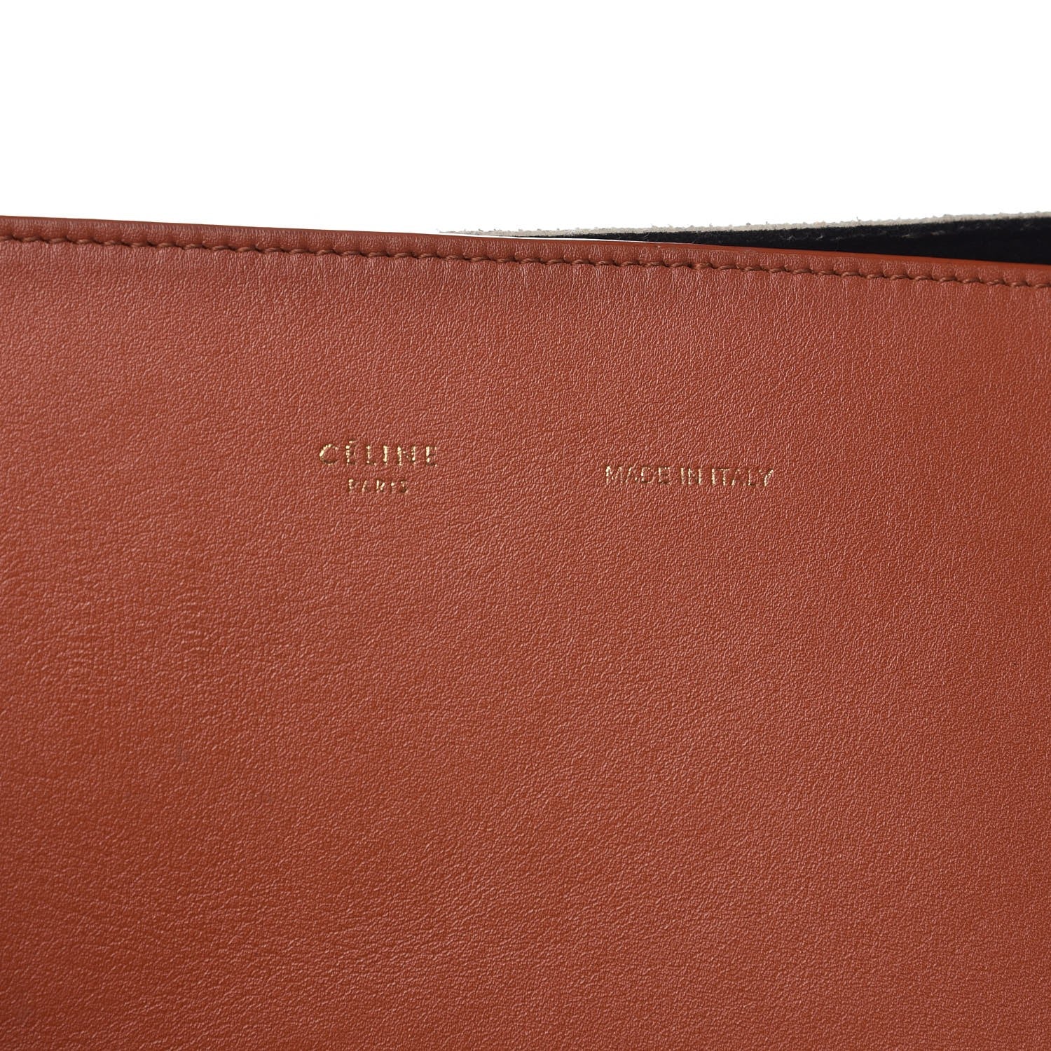 Celine Shiny Smooth Calfskin Felt Zebra Printed Small Twisted Cabas Chalk Brick 6 of 11