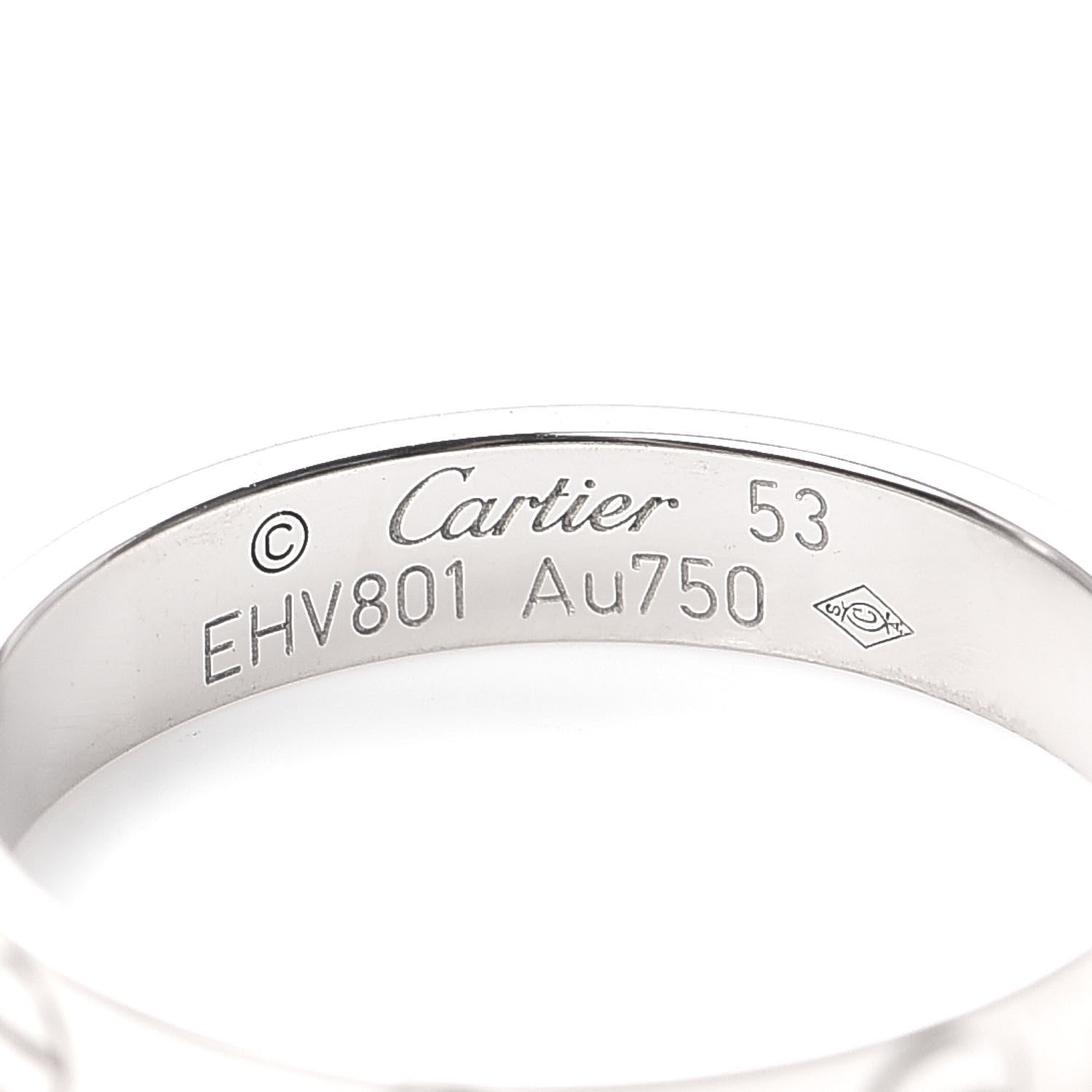 Cartier 18K White Gold 3.5mm LOVE Wedding Band Ring 53 6.25 4 of 4