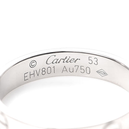 Cartier 18K White Gold 3.5mm LOVE Wedding Band Ring 53 6.25 4 of 4