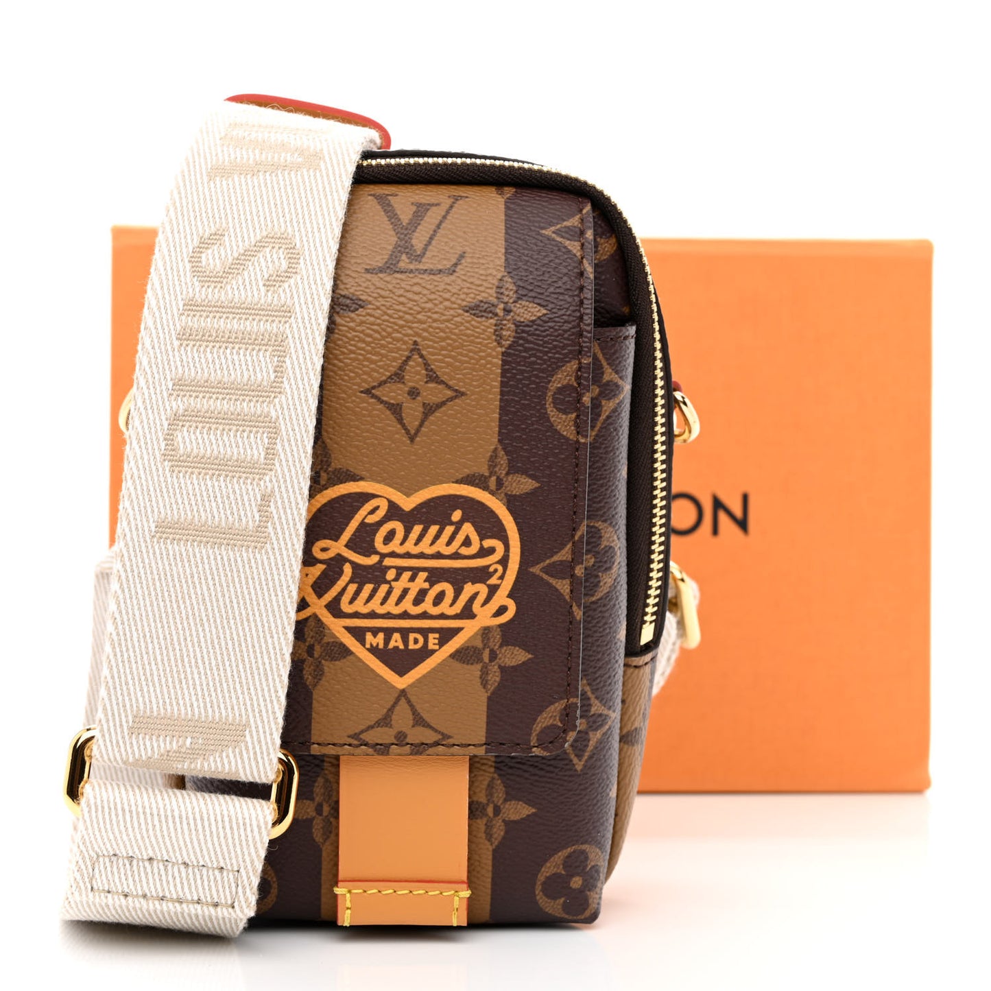 X NIGO Reverse Monogram Flat Double Phone Pouch