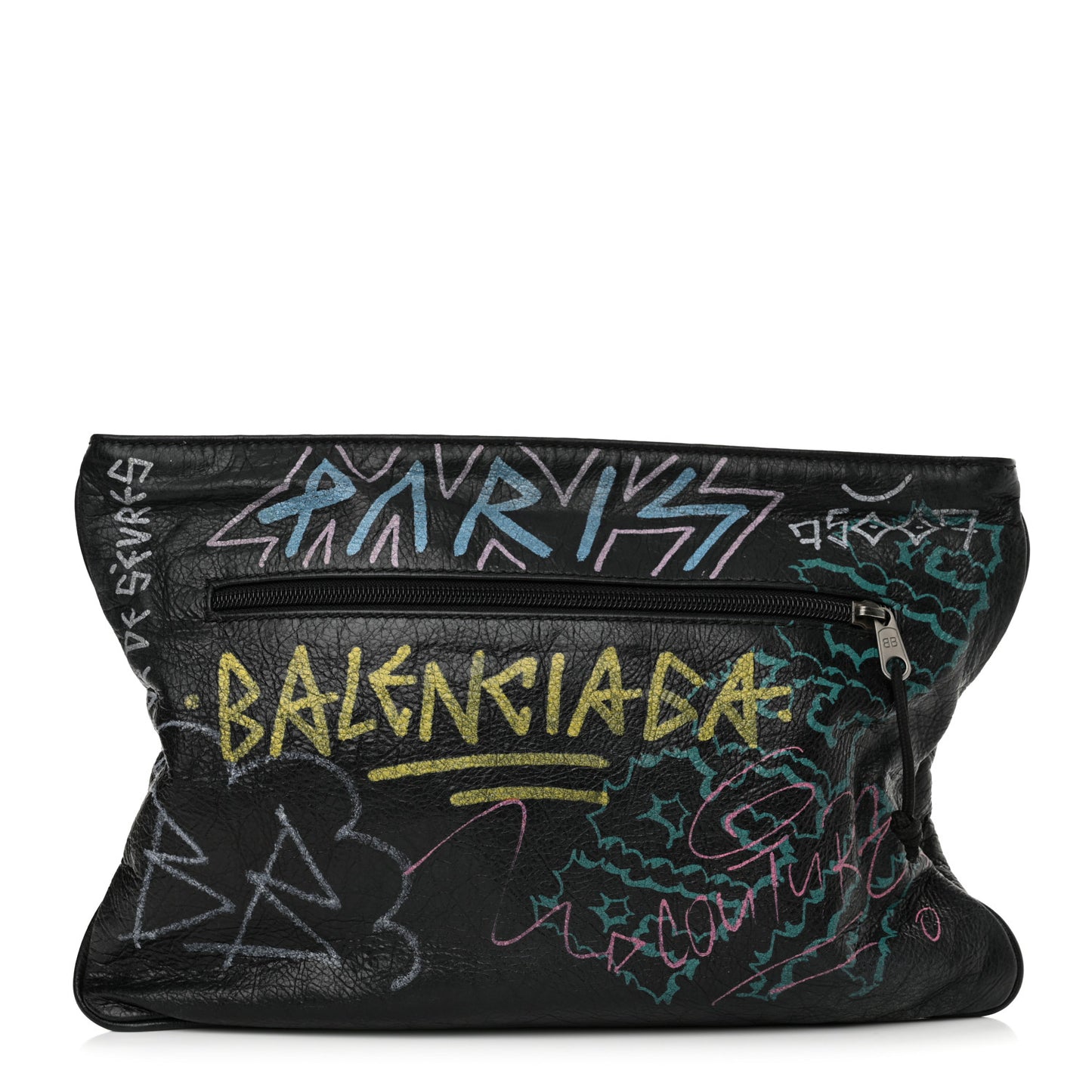 Agneau Arena Graffiti All Over Zip Pouch Black Multicolor