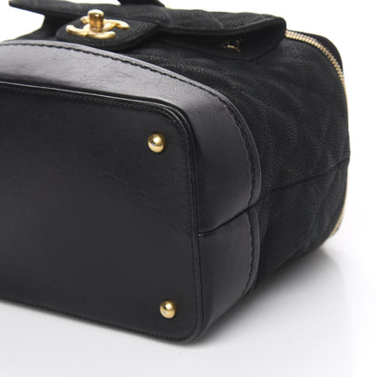 Chanel Iridescent Grained Calfskin Quilted Globe Trotter Vanity Case Black 11 of 11