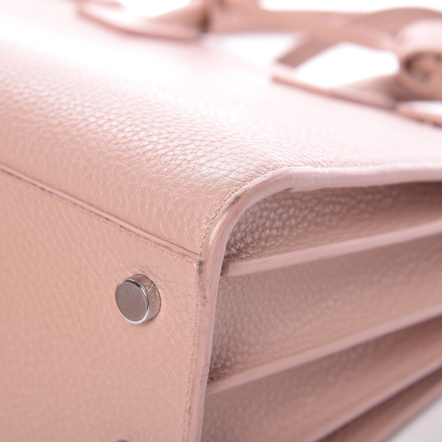 Grained Calfskin Baby Sac De Jour Antique Rose
