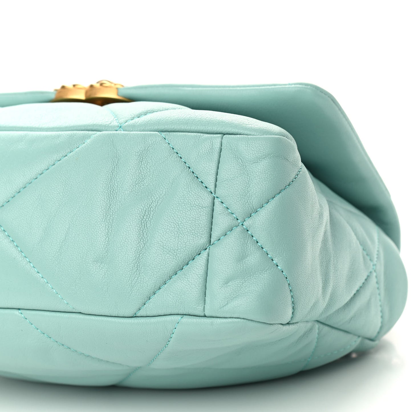 Goatskin Quilted Medium Chanel 19 Flap Light Blue