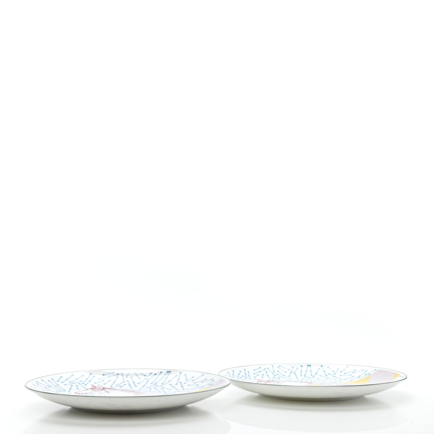 Porcelain Hippomobile Dessert Plate Set of 2