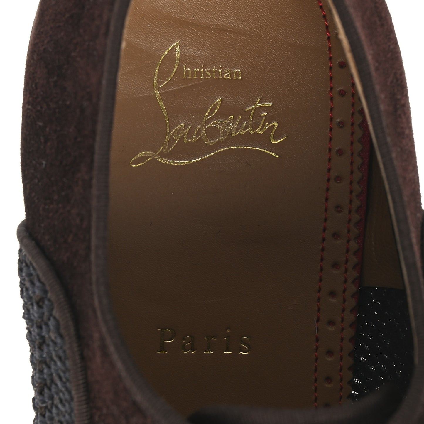 Calfskin Tresse Provence Veau Velours Mens AC Greggo Flat Oxfords 42 Dark Brown