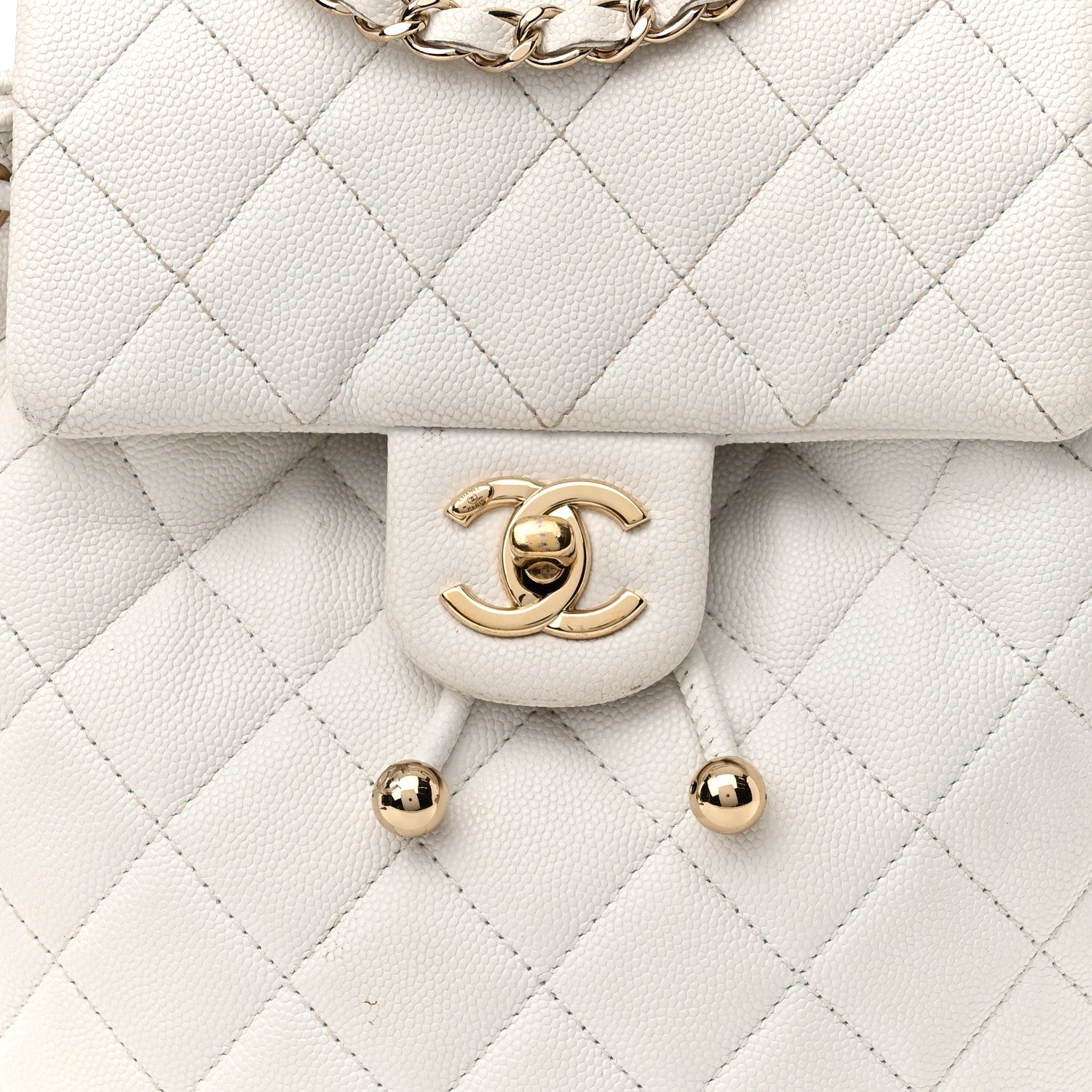 Chanel Caviar Quilted Mini Urban Spirit Backpack White 7 of 30