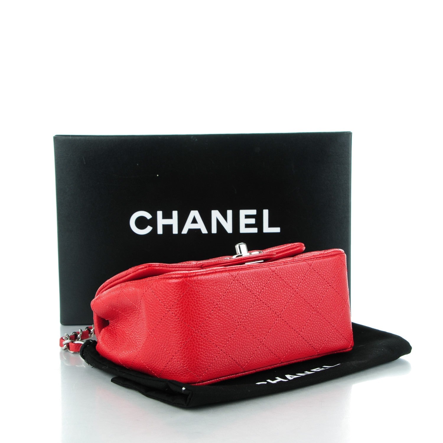 Chanel Caviar Quilted Mini Square Flap Red 4 of 8