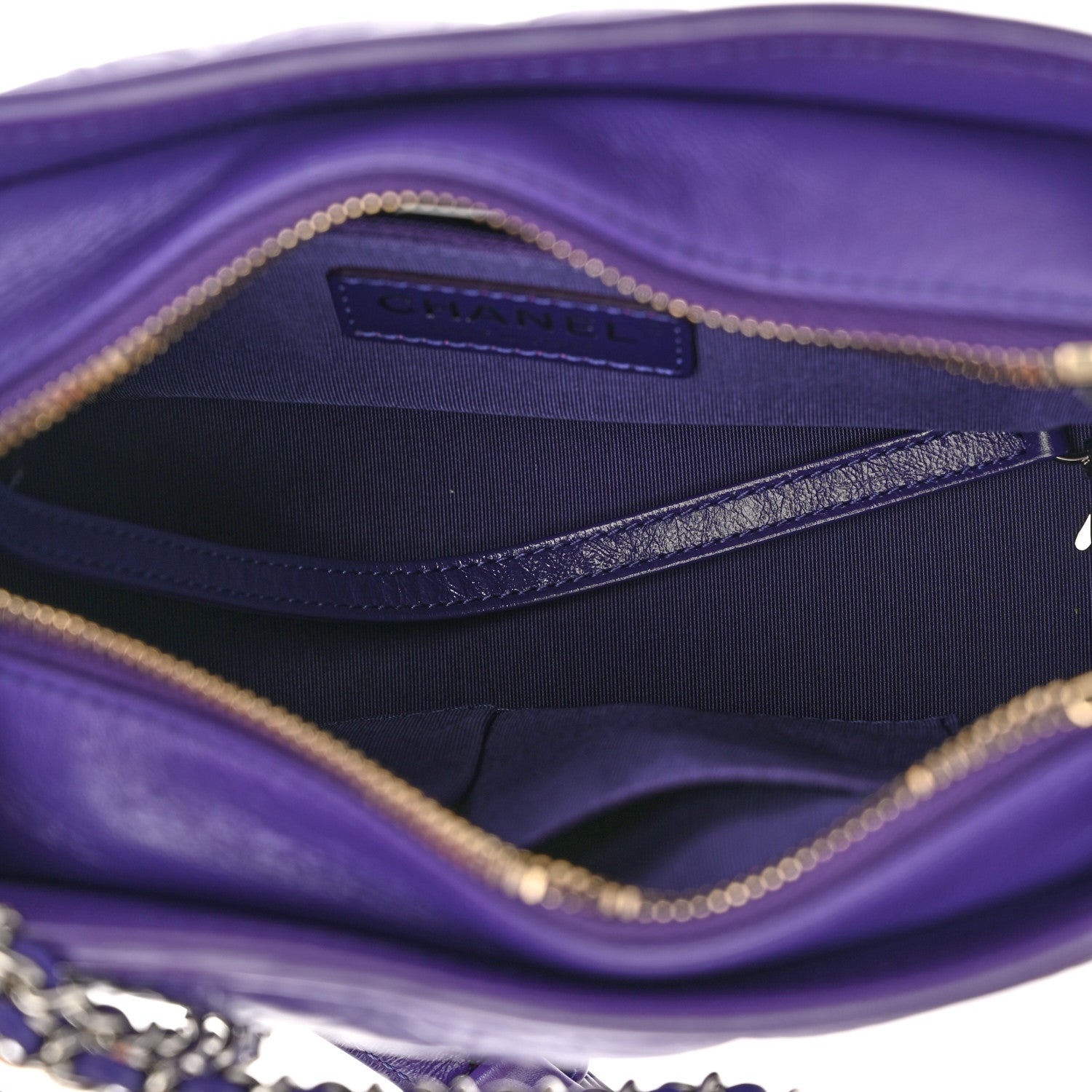 Chanel Aged Calfskin Chevron Quilted Small Gabrielle Hobo Purple 5 of 10