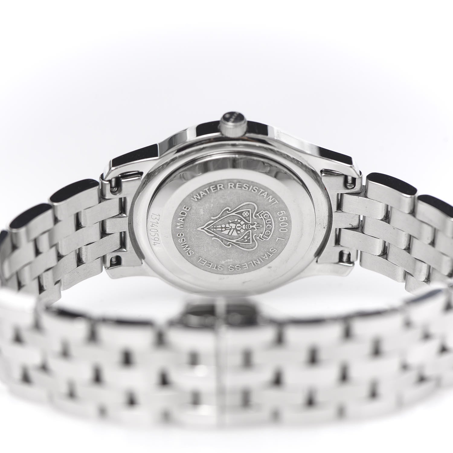 Gucci Stainless Steel Diamond Pink Mother of Pearl 27mm 5500L Quartz Watch 5 of 8