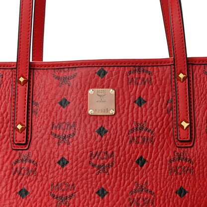 MCM Visetos Medium Anya Shopper Tote Ruby Red 7 of 17