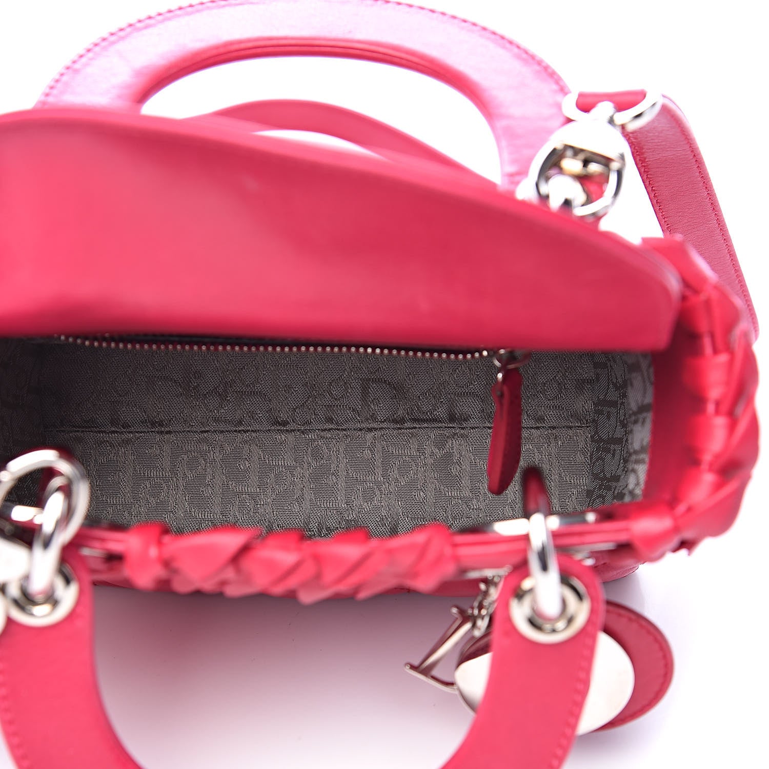 Christian Dior Lambskin Cannage Bow Mini Lady Dior Fuchsia 6 of 11