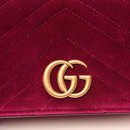 Gucci Velvet Matelasse GG Marmont Mini Bag Fuchsia Violet Cyclamen 10 of 10