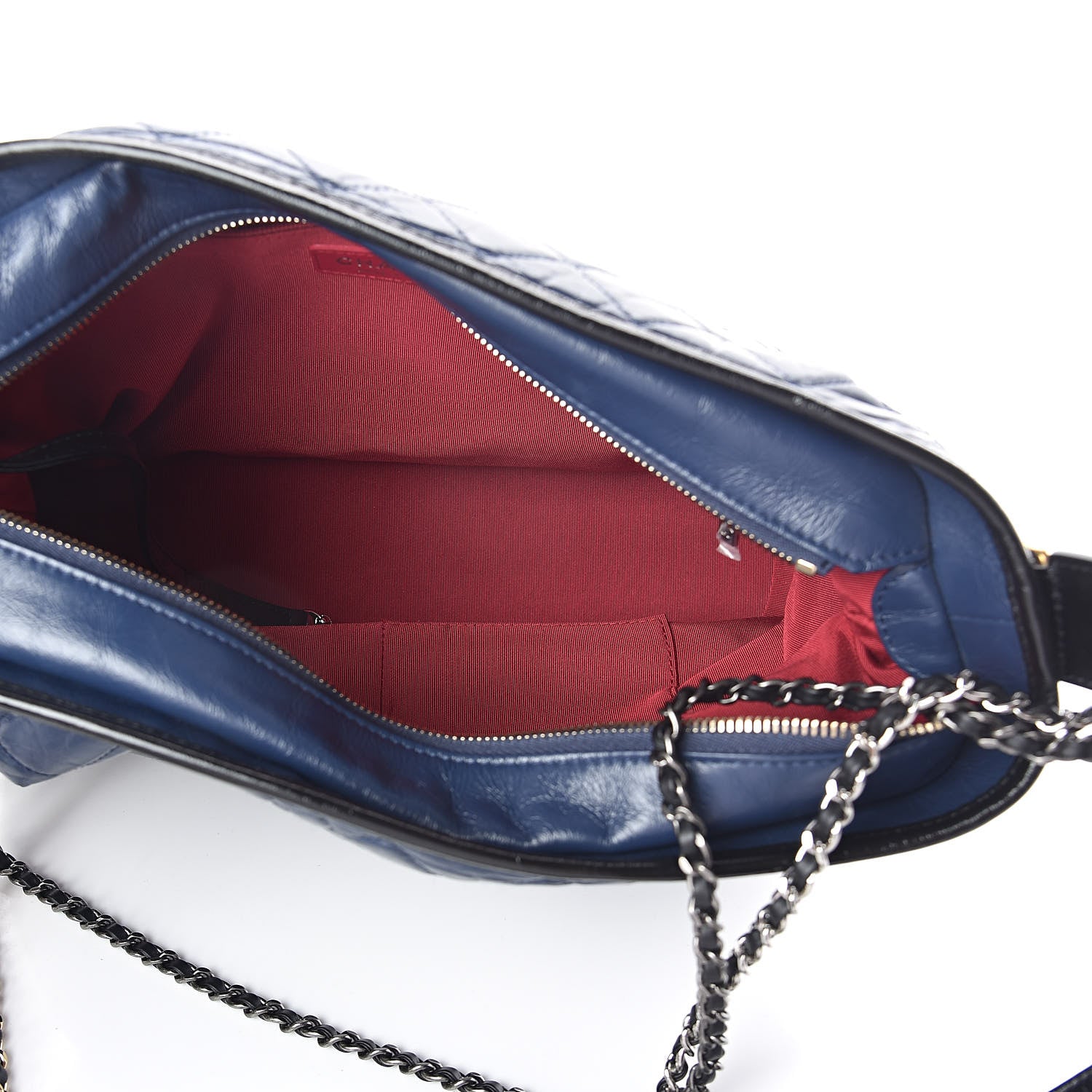 Chanel Aged Calfskin Quilted Large Gabrielle Hobo Navy Black 5 of 11