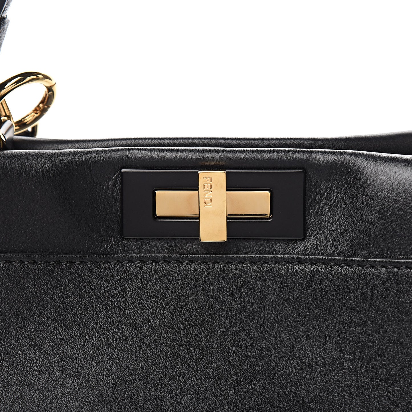 Vitello Seta Shiny Nappa Medium Peekaboo Iconic Satchel Black